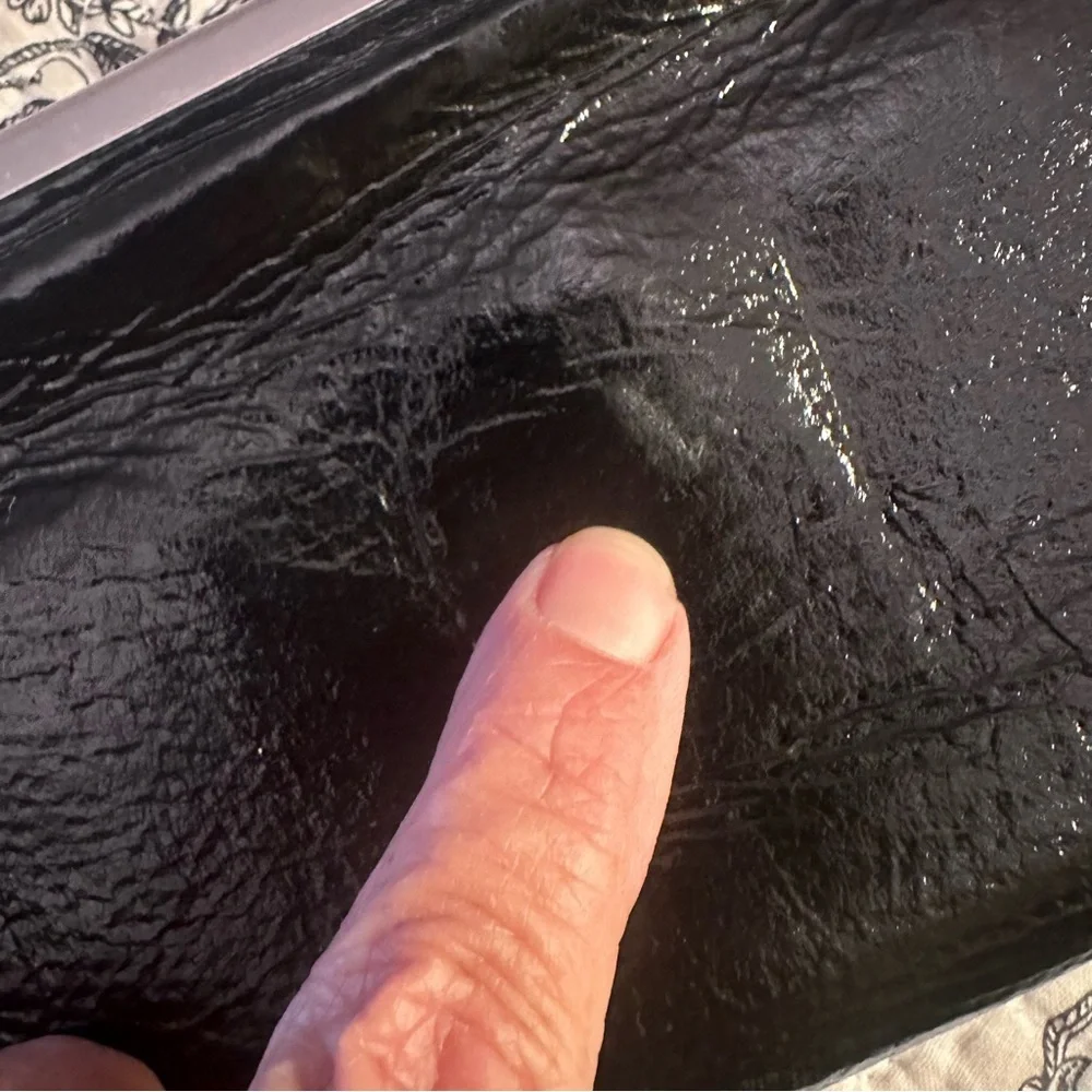 HOBO Lauren Wallet Clutch Black Crinkle Leather